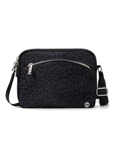 Image of AOTM Cross Body Bag Women, Lightweight Handbag for Ladies, Multi Pockets, Waterproof Shoulder Bag with Adjustable Strap, for Travel, School, Work(Black Leopard Print)