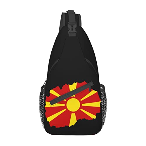 Mochila bandolera unisex Macedonia Flag Map miniatura 2