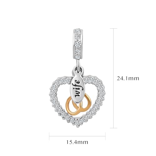 Abalorio de corazón compatible con pulseras Pandora para mujer 3