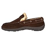 Clarks (クラークス) メンズ スエード ベネチアン モカシン スリッパ A345001 - 暖かいフラシ天 フェイクファー裏地 - 屋内 屋外 ハウス スリッパ 男性用 (11 M US、ダークブラウン), ダークブラウンスエード, 28.0 cm
