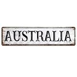 Australia Metal Signs Customize Modern Australia Love Country Souvenir Retro Street Sign 4x18 Inch Metal Poster Wall Decor for Household Home Pub No Rust