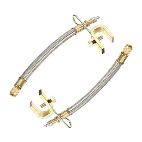 JNNJ 2 Pieces Dual Tire Valve Extension, Stainless Steel Dually Valve Stem Extension, Extender Tyre Valves Flexible Braided, Flexible Type Tyre Valve Extension, for Most Cars, Truck, Bus, Wheel Tyre
