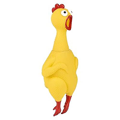 The Dreidel Company Rubber Sound Chicken, Squeeze Chicken With Sound Toy, Practical Joke And Gag Toy, Party Favor Noisemaker, 1 Chicken 9.5 Inch, Assorted Colors #TOP2