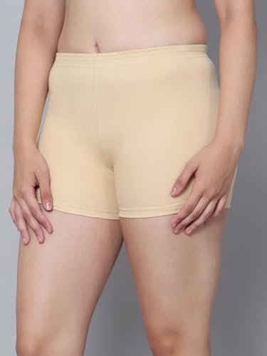Image of Aimly Cotton Stretchable Cycling Gym Yoga Above Knee Slip Shorts for Women Combo Pack of 3