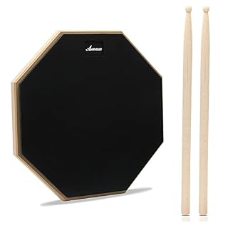 Asmuse Drum Pad 12 Pouces Silencieux Practice Pad de percussion Pad Batterie d’entraînement Muet, Base en bois et… - Les Beatles, Paul McCartney, John Lennon, RIngo Starr, George Harrison