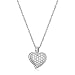 Sterling Silver Cubic Zirconia Pave Heart Pendant Necklace, 18"