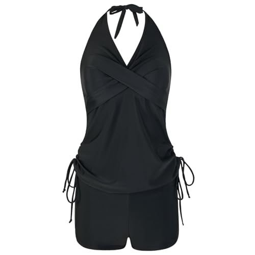 Tankini deportivo de dos piezas con pantalones cortos y correas ajustables