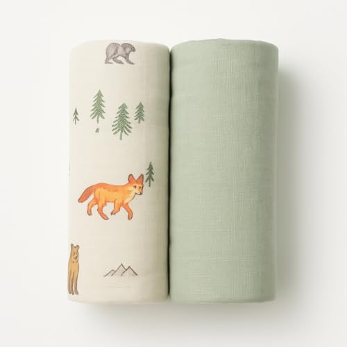 Image of Soft 100% Cotton Swaddles for Newborns, 2- Pack - Large, Breathable Baby Blanket - Versatile, Durable Muslin Swaddle Blankets - Perfect Newborn Essentials