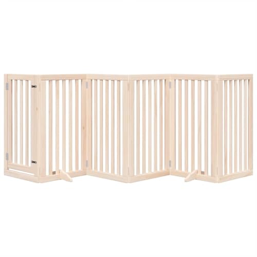 Vidaxl Cancello Per Cani Con Porta Pieghevole 6 Pannelli 300 Cm Pioppo, Cancello Per Cani Con Porta, Cancello Per Cani Per Scale, Cancello Per Cuccioli - 8