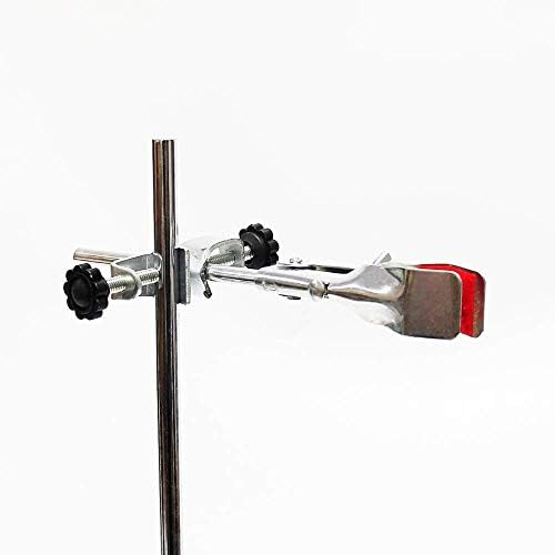 feedal Chemistry Laboratory Retort Stand  Lab Support Stand (21x14cm), 2 Retort Rings (Dia. 5cm/7.3cm), Rod (Length 40cm) and Flask Clamp