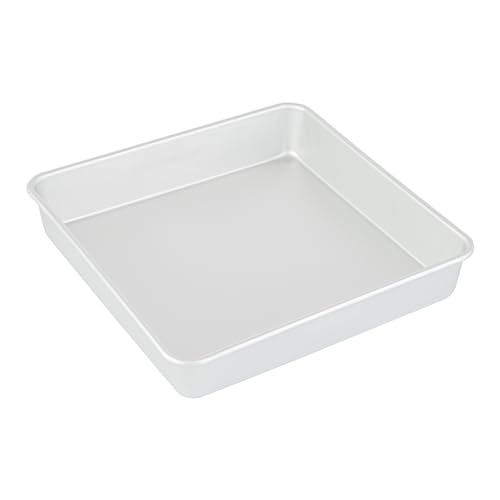 Restaurantware Square Aluminum Cake Pan - 10 x 10 x 2 Inch - Professional Brownie Pan - Straight-Sided Baking Pan - Even Heat Distribution - Silver by Restaurantware - Image 2