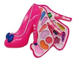 Kit Maquiagem Princesas Infantil Rosa Pink Formato De Sapato Anti Alergico Brinquedo