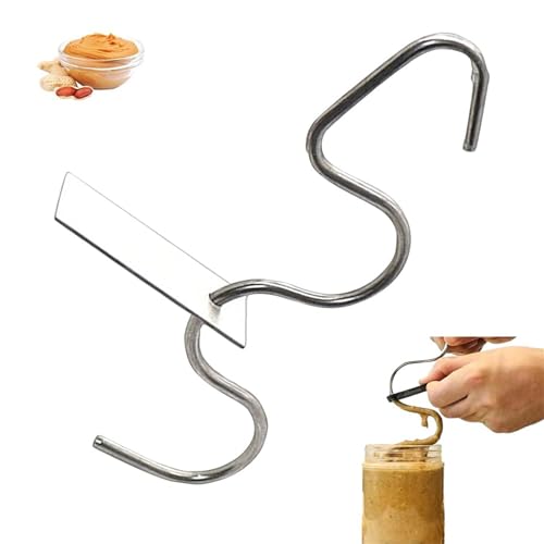 KnjoFly Peanut Butter Stirrer and Mixer Tool, Multipurpose Nut Butter Stirrer Tool, Stainless Steel Manual Butter Churner for Mixing Various Butter, Peanut, Almond, Or Any Nut Butter (1 Pcs)