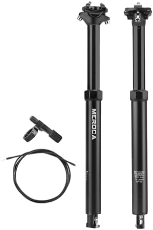 Dropper Seat Post for Mountain Bike, 30.9/31.6mm Bike Seat Post, 125mm Travel, Aluminum Body, with Remote Lever and Cable Kit, MTB/Ebike Internal Routing (30.9mm)