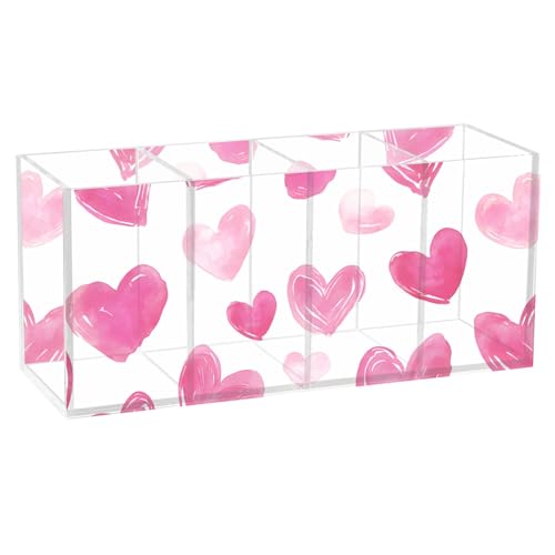 Pink Heart-Shaped 4-Compartment Organizer