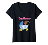 Damen Hundebuggy / Hundebuggy für Mama, Teetasse T-Shirt mit V-Ausschnitt