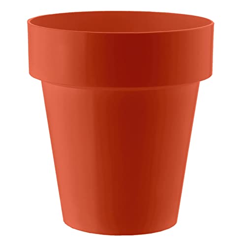 ECOMACETAS FLOWERPOT STORE Maceta Roja de Plástico Resistente y Diseño Moderno. con Escalón Interior. (1, 14 cm)