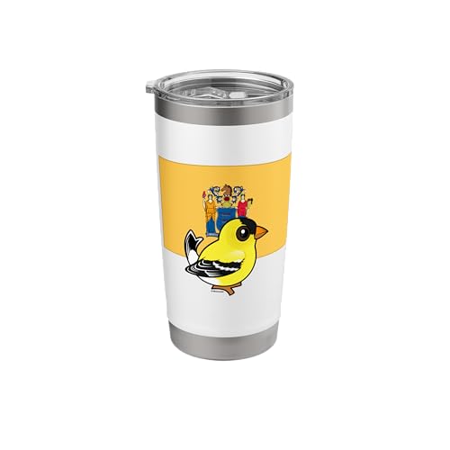 State Birdorable of New Jersey Cartoon American Goldfinch Stainless Steel Insulated Tumbler