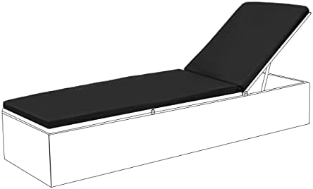 Gardenista Garden Replacement Sun Lounger Cushion | Outdoor Water Resistant Sunlounger Recliner Patio Furniture Seat Pads | Comfortable Soft Hypoallergenic Fibre Filled | Easy to Clean (1 Pcs, Grey)