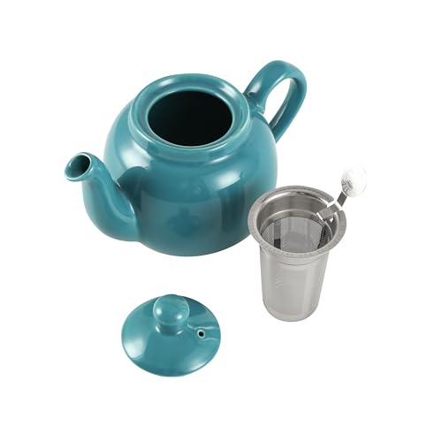 Théière 2 tasses London Pottery turquoise 600ml avec infuseur - 4
