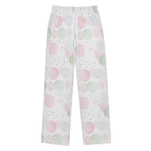 visesunny Boys' Pants Watercolor Lite Pink Dot Jogger Pants Elastic Waist Long Bottoms Trousers with Pockets