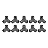 3方パイプジョイント 3方コーナー継手 10個入り 内径20mm PVCティーコネクター 簡単短期使用 温室の接続パイプジョイントやテントの接続に (黒)