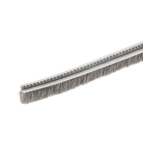 METALLIXITY Brush Seal Weather Stripping (1/4" x5/16 x16.4ft), Card Slot Door Brush Strip - for Sliding Sash Door Window Wardrobe Seal