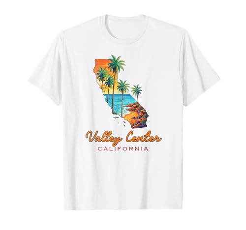 Valley Center California Palm Coast Vintage State Design T-Shirt