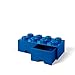 LEGO Brick Drawer, 8 Knobs, 2 Drawers, Stackable Storage Box, Bright Blue