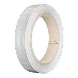 Duccinp Reflective Tape, 1 Inch x 30 Feet - High Intensity - White Reflective Safety Tape Waterproof Conspicuity for Trailer Reflector Trucks Bikes Baby Strollers Helmets