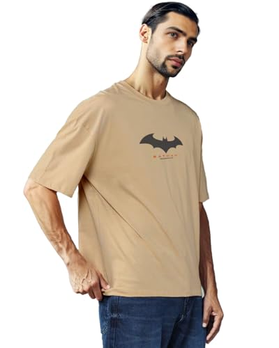 Image of Men's Oversized Batman T-Shirt - Cotton Half Sleeve Graphic Tee | Superhero Printed Casual T-Shirt for Men