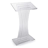 ★Aufbewahrungsregal - Das Kirchenpodium aus Acryl bietet ein Aufbewahrungsregal, sodass Sie einen Platz zum Aufbewahren von Wasser und Dokumenten schaffen können. Mit diesem benutzerfreundlichen Design können Sie sich zwischen den Präsentationen bei einem Drink entspannen und gleichzeitig Ihren Esstisch organisiert halten.