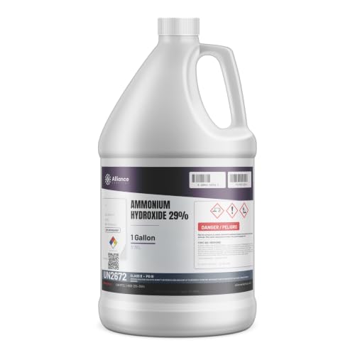 Ammonium Hydroxide 29% - ACS Reagent Grade - 1 Gallon - Clear Ammonia Solution - Uses: Cleaning Agent, Fertilizer, Plastics, Rayon, Rubber