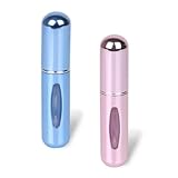 CUYEOIG Refillable Perfume Atomizer Set - Portable Mini Spray Bottles (5mL, 2 Colors) | Travel-Size Scent Pump Case for On-the-Go | Leak-Proof Aluminum & Plastic Atomizer for Perfume/Cologne