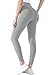 FITTOO Damen Sporthose Yogahose Elastische Laufhose Bauch Kontrolle Fitnesshose Sport Leggings Gesandete Gewebe - Grau XL