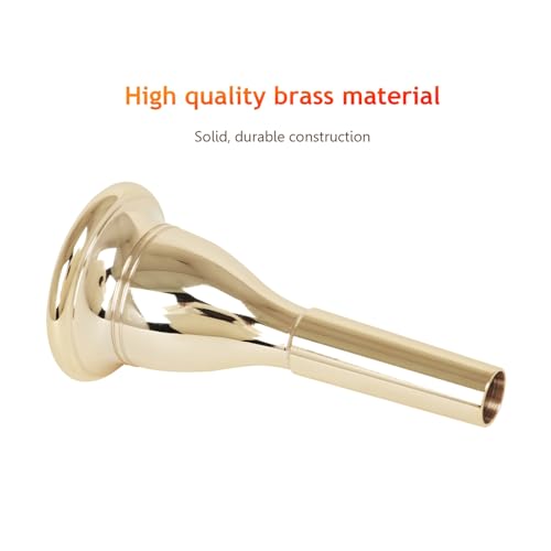 POENVFPO Embouchure de Tuba Professionnelle, en Laiton plaqué or, Longueur 99 Mm, Diamètre de Coupe 47 Mm, Production de Sons Métalliques Riches pour Musiciens (GOLD) – vue 4
