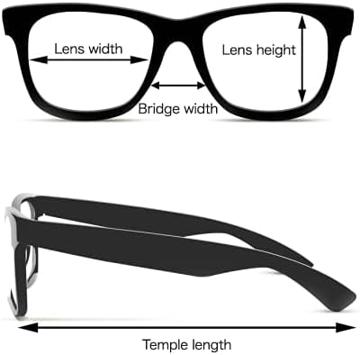 Eyeglasses measurement diagram showing lens width, bridge width, lens height, and temple length