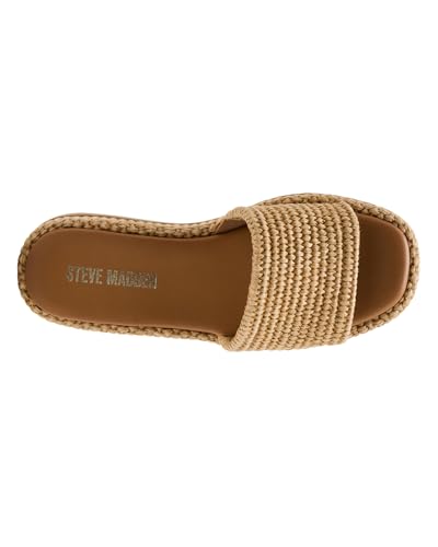 Steve Madden Women's Boardwalk Slide Sandal, Natural Raffia, 8