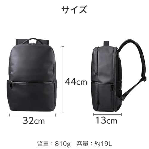エレコム(ELECOM) エレコム バックパック リュックサック スクエア ~15.6インチ 撥水加工 大容量 19L ブラック BM-XBPSQ01BK の商品画像 5