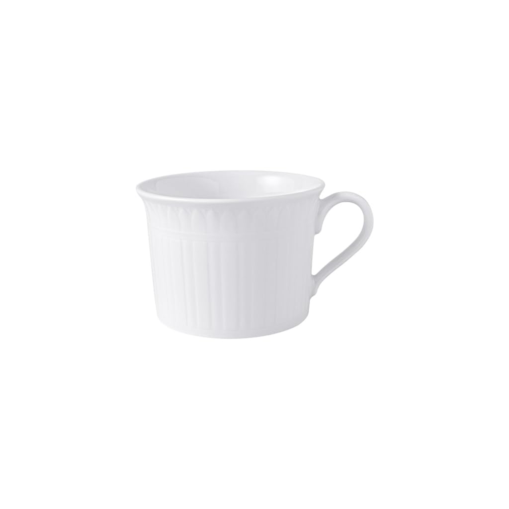 Villeroy & Boch – Cellini Taza para Cappuccino Blanco, Apto para Lavavajillas, Apto para Microondas, Taza 350 ml, Taza Desayuno Porcelana Blanca, Taza de Porcelana, Vajilla, Premium Porcelain | Taza de desayuno de porcelana, tamaño generoso que hace espac