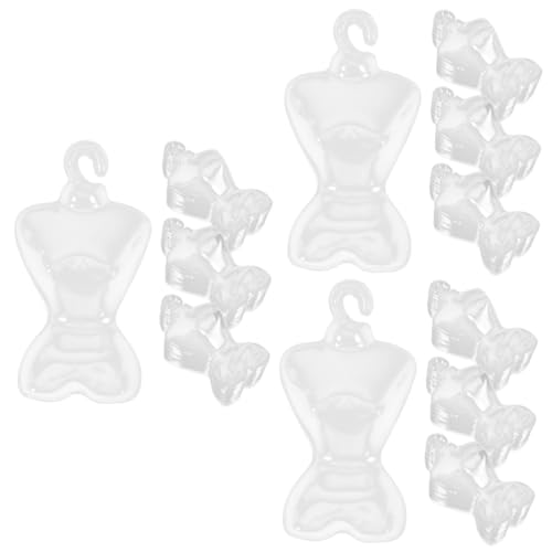 MUCKLILY 300 Pcs Mannequin Display Hanger Doll Dress Holders Wear-Resistant for Mini Doll Clothing for Boys and Girls' Playroom