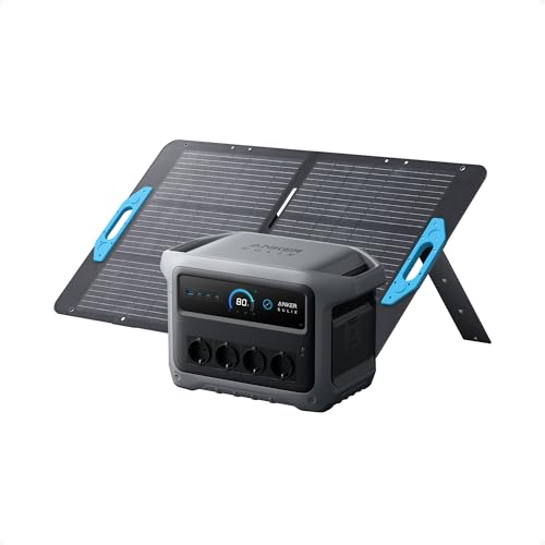 Anker SOLIX C1000 Gen 2 Tragbare Powerstation mit 100W Solarpanel, 2.000W (Spitzenleistung 3.000W) Solargenerator, vollständige Aufladung in 49 Minuten, 1.024Wh LiFePO₄-Akku für Notstromversorgung