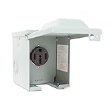 Sintron RV Power Outlet Box, 50 Amp 125/250 Volt, NEMA 14-50R Receptacle, Enclosed Lockable...