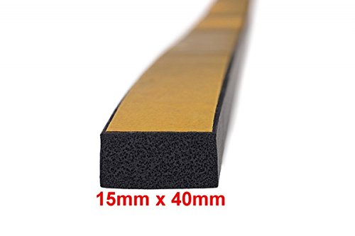 Preisvergleich Produktbild 1m-Moosgummidichtung Vierkant selbstklebend 15mm x 40mm - MVS 501540
