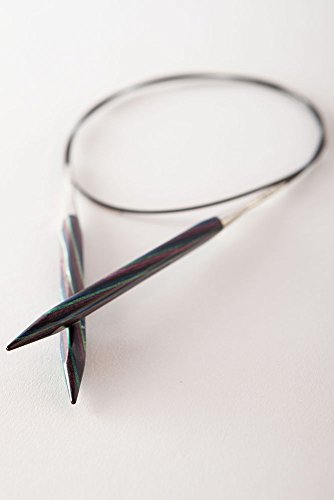 Image of Knit Picks Ergonomic Wood Interchangeable Knitting Needles Set - US 4-11 | 9 sizes of 4.75 inch long square knitting needles in a dark color, includes cables, end caps, and connectors.