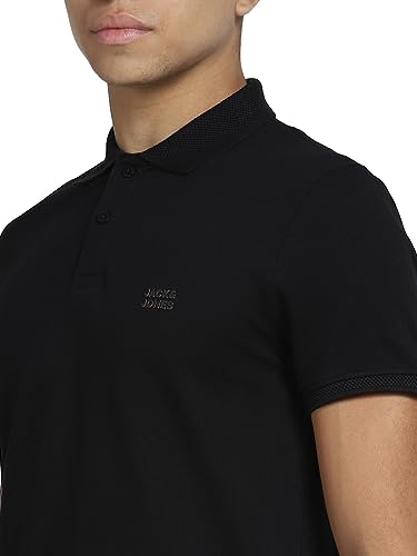Image of Jack & Jones Men Cotton Polo Collar Slim Fit T-Shirt