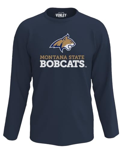 NCAA Officially Licensed Apparel Montana State University MSU Bobcats Gameday Logo Unisex Long Sleeve T-Shirt Montana04L Navy Medium