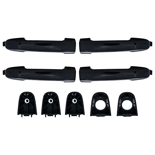 Deal Auto Electric Parts New 4Pcs Complete Left+Right Front+Rear Side Black Exterior Door Handles Replacement Kit Compatible With 06-10 Sonata Nf #TOP26