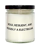 Electrician Gifts For Colleagues, BOLD, RESILIENT, AND PROUDLY A ELECTRICIAN, Unique Electrician Scent Candle, From Friends, Electrician coffee mug, Electrician t shirt, Electrician tools, Electrician