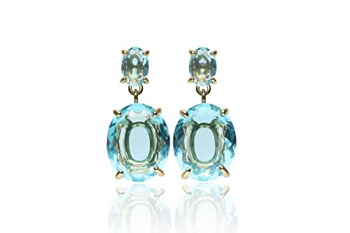 Grandes Boucles d'Oreilles Topaze : Cadeau de Pierre de Naissance